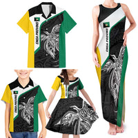 Personalised PNG Enga Province Family Matching Tank Maxi Dress and Hawaiian Shirt Bird of Paradise Tattoo Flag Motif LT9 - Polynesian Pride