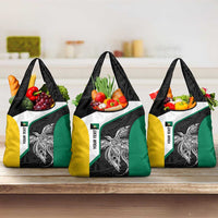 Personalised PNG Enga Province Grocery Bag Bird of Paradise Tattoo Flag Motif LT9 3-pack One Size Green - Polynesian Pride
