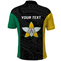 Personalised PNG Enga Province Polo Shirt Bird of Paradise Tattoo Flag Motif LT9 - Polynesian Pride