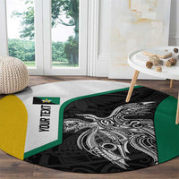 Personalised PNG Enga Province Round Carpet Bird of Paradise Tattoo Flag Motif LT9 - Polynesian Pride