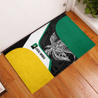 Personalised PNG Enga Province Rubber Doormat Bird of Paradise Tattoo Flag Motif LT9 - Polynesian Pride