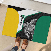 Personalised PNG Enga Province Rubber Doormat Bird of Paradise Tattoo Flag Motif LT9 - Polynesian Pride