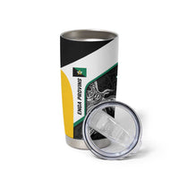 Personalised PNG Enga Province Tumbler Cup Bird of Paradise Tattoo Flag Motif LT9 - Polynesian Pride