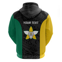 Personalised PNG Enga Province Zip Hoodie Bird of Paradise Tattoo Flag Motif LT9 - Polynesian Pride