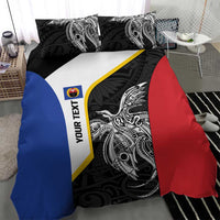Personalised PNG Gulf Province Bedding Set Bird of Paradise Tattoo Flag Motif LT9 - Polynesian Pride