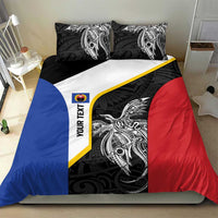 Personalised PNG Gulf Province Bedding Set Bird of Paradise Tattoo Flag Motif LT9 - Polynesian Pride