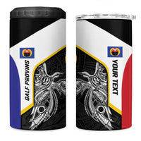 Personalised PNG Gulf Province 4 in 1 Can Cooler Tumbler Bird of Paradise Tattoo Flag Motif LT9 One Size: 16 oz Black - Polynesian Pride