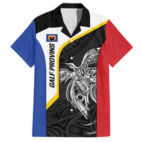 Personalised PNG Gulf Province Family Matching Summer Maxi Dress and Hawaiian Shirt Bird of Paradise Tattoo Flag Motif LT9 Dad's Shirt - Short Sleeve Black - Polynesian Pride