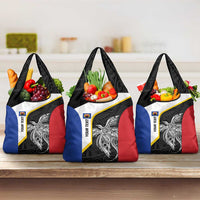 Personalised PNG Gulf Province Grocery Bag Bird of Paradise Tattoo Flag Motif LT9 3-pack One Size Black - Polynesian Pride