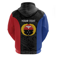 Personalised PNG Gulf Province Hoodie Bird of Paradise Tattoo Flag Motif LT9 - Polynesian Pride