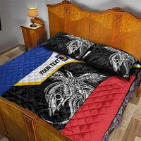 Personalised PNG Gulf Province Quilt Bed Set Bird of Paradise Tattoo Flag Motif LT9 - Polynesian Pride