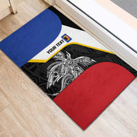 Personalised PNG Gulf Province Rubber Doormat Bird of Paradise Tattoo Flag Motif LT9 - Polynesian Pride