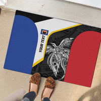 Personalised PNG Gulf Province Rubber Doormat Bird of Paradise Tattoo Flag Motif LT9 - Polynesian Pride