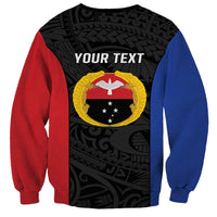 Personalised PNG Gulf Province Sweatshirt Bird of Paradise Tattoo Flag Motif LT9 - Polynesian Pride