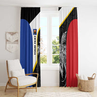 Personalised PNG Gulf Province Window Curtain Bird of Paradise Tattoo Flag Motif LT9 - Polynesian Pride