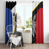 Personalised PNG Gulf Province Window Curtain Bird of Paradise Tattoo Flag Motif LT9 - Polynesian Pride