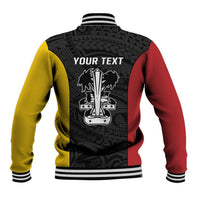 Personalised PNG Madang Province Baseball Jacket Bird of Paradise Tattoo Flag Motif LT9 - Polynesian Pride