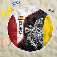Personalised PNG Madang Province Beach Blanket Bird of Paradise Tattoo Flag Motif LT9 One Size 150cm Yellow - Polynesian Pride