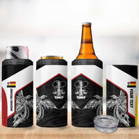 Personalised PNG Madang Province 4 in 1 Can Cooler Tumbler Bird of Paradise Tattoo Flag Motif LT9 - Polynesian Pride