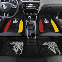 Personalised PNG Madang Province Car Mats Bird of Paradise Tattoo Flag Motif LT9 Set 4pcs Yellow - Polynesian Pride