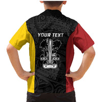 Personalised PNG Madang Province Family Matching Mermaid Dress and Hawaiian Shirt Bird of Paradise Tattoo Flag Motif LT9 - Polynesian Pride