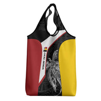 Personalised PNG Madang Province Grocery Bag Bird of Paradise Tattoo Flag Motif LT9 - Polynesian Pride