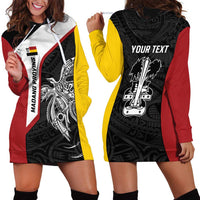 Personalised PNG Madang Province Hoodie Dress Bird of Paradise Tattoo Flag Motif LT9 - Polynesian Pride