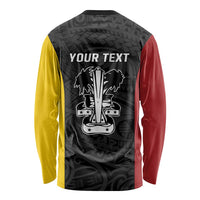 Personalised PNG Madang Province Long Sleeve Shirt Bird of Paradise Tattoo Flag Motif LT9 - Polynesian Pride