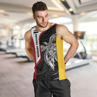 Personalised PNG Madang Province Men Tank Top Bird of Paradise Tattoo Flag Motif LT9 Yellow - Polynesian Pride