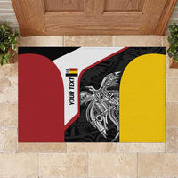 Personalised PNG Madang Province Rubber Doormat Bird of Paradise Tattoo Flag Motif LT9 Yellow - Polynesian Pride