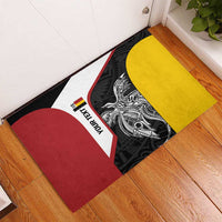 Personalised PNG Madang Province Rubber Doormat Bird of Paradise Tattoo Flag Motif LT9 - Polynesian Pride