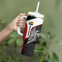 Personalised PNG Madang Province Tumbler With Handle Bird of Paradise Tattoo Flag Motif LT9 - Polynesian Pride
