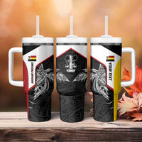 Personalised PNG Madang Province Tumbler With Handle Bird of Paradise Tattoo Flag Motif LT9 - Polynesian Pride