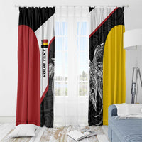 Personalised PNG Madang Province Window Curtain Bird of Paradise Tattoo Flag Motif LT9 - Polynesian Pride