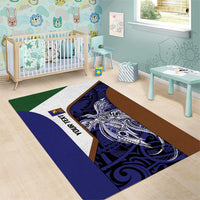 Personalised PNG Manus Province Area Rug Bird of Paradise Tattoo Flag Motif LT9 - Polynesian Pride