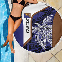 Personalised PNG Manus Province Beach Blanket Bird of Paradise Tattoo Flag Motif LT9 - Polynesian Pride