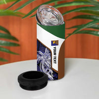 Personalised PNG Manus Province 4 in 1 Can Cooler Tumbler Bird of Paradise Tattoo Flag Motif LT9 - Polynesian Pride
