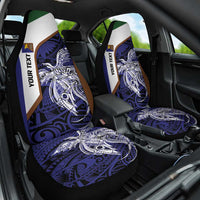 Personalised PNG Manus Province Car Seat Cover Bird of Paradise Tattoo Flag Motif LT9 One Size Blue - Polynesian Pride