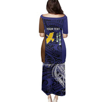 Personalised PNG Manus Province Family Matching Puletasi and Hawaiian Shirt Bird of Paradise Tattoo Flag Motif LT9 - Polynesian Pride