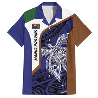 Personalised PNG Manus Province Hawaiian Shirt Bird of Paradise Tattoo Flag Motif LT9 Blue - Polynesian Pride
