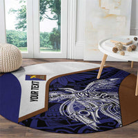 Personalised PNG Manus Province Round Carpet Bird of Paradise Tattoo Flag Motif LT9 - Polynesian Pride