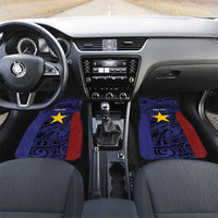 Personalised PNG Milne Bay Province Car Mats Bird of Paradise Tattoo Flag Motif LT9 Set 2pcs - Front Blue - Polynesian Pride
