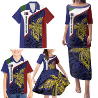 Personalised PNG Milne Bay Province Family Matching Puletasi and Hawaiian Shirt Bird of Paradise Tattoo Flag Motif LT9 - Polynesian Pride