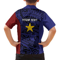 Personalised PNG Milne Bay Province Kid Hawaiian Shirt Bird of Paradise Tattoo Flag Motif LT9 - Polynesian Pride