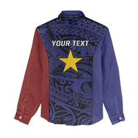 Personalised PNG Milne Bay Province Women Casual Shirt Bird of Paradise Tattoo Flag Motif LT9 - Polynesian Pride