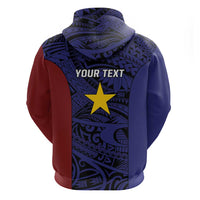 Personalised PNG Milne Bay Province Zip Hoodie Bird of Paradise Tattoo Flag Motif LT9 - Polynesian Pride