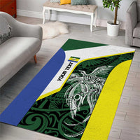 Personalised PNG Morobe Province Area Rug Bird of Paradise Tattoo Flag Motif LT9 - Polynesian Pride