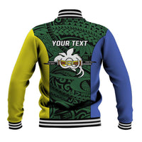 Personalised PNG Morobe Province Baseball Jacket Bird of Paradise Tattoo Flag Motif LT9 - Polynesian Pride