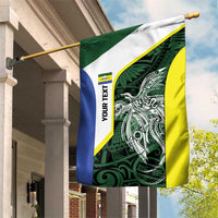 Personalised PNG Morobe Province Garden Flag Bird of Paradise Tattoo Flag Motif LT9 House Flag Green - Polynesian Pride