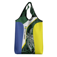 Personalised PNG Morobe Province Grocery Bag Bird of Paradise Tattoo Flag Motif LT9 - Polynesian Pride